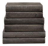 Shagreen Library Grey Books (Set of 12) - Ornate Home