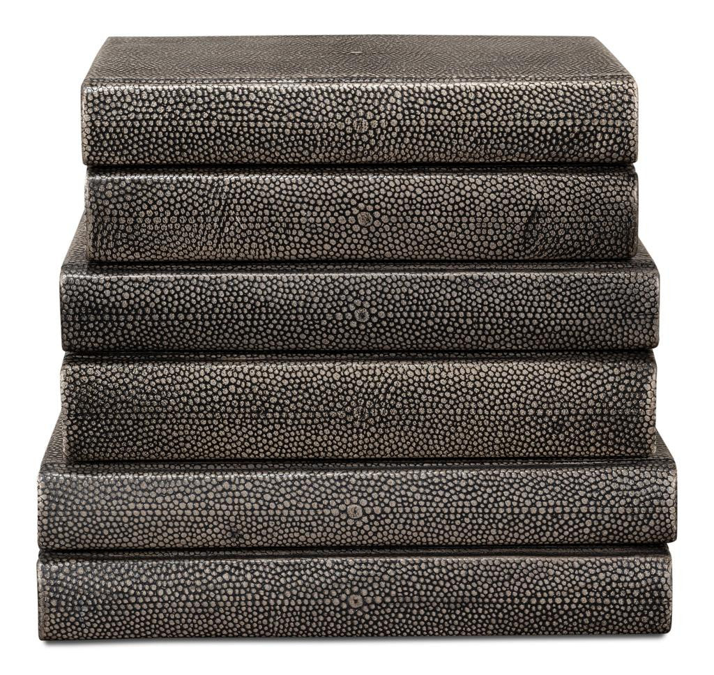 Shagreen Library Grey Books (Set of 12) - Ornate Home