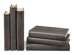 Shagreen Library Grey Books (Set of 12) - Ornate Home