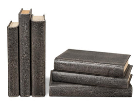 Shagreen Library Grey Books (Set of 12) - Ornate Home