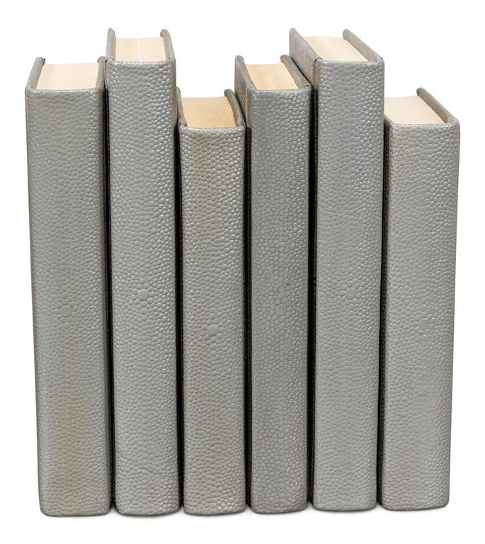 Shagreen Library Grey Books (Set of 12) - Ornate Home