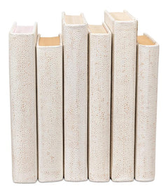 Shagreen Library White Books (Set of 12) - Ornate Home