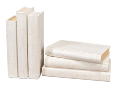 Shagreen Library White Books (Set of 12) - Ornate Home