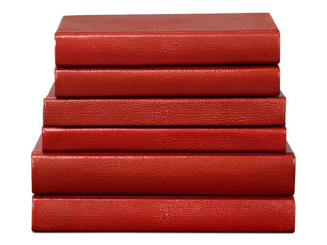 Shagreen Red Books (Set of 12) - Ornate Home