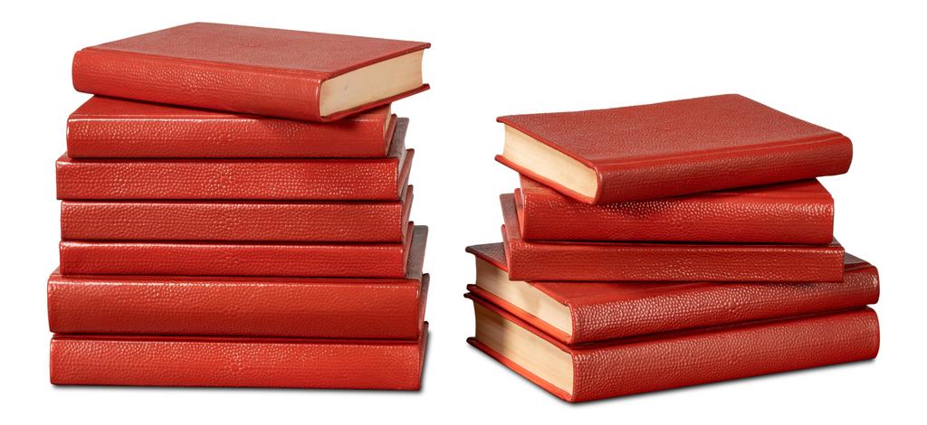 Shagreen Red Books (Set of 12) - Ornate Home