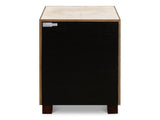 Shagreen White Three Drawer Side Table - Ornate Home