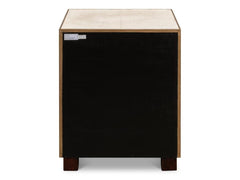 Shagreen White Three Drawer Side Table - Ornate Home