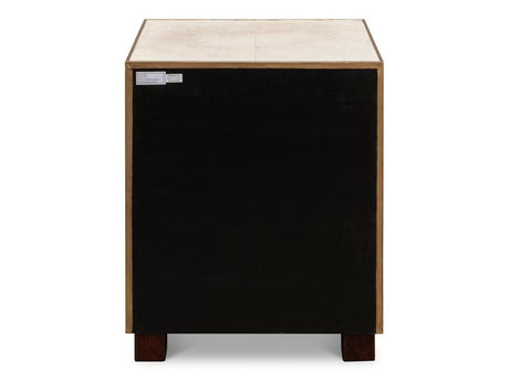 Shagreen White Three Drawer Side Table - Ornate Home