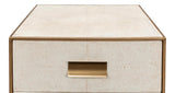 Shagreen White Three Drawer Side Table - Ornate Home
