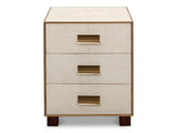 Shagreen White Three Drawer Side Table - Ornate Home
