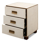 Shagreen White Three Drawer Side Table - Ornate Home