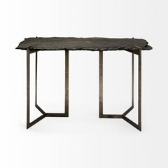 Shale Black Live-Edge Slate and Iron Console Table - Ornate Home