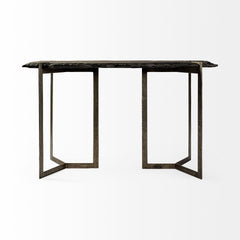 Shale Black Live-Edge Slate and Iron Console Table - Ornate Home
