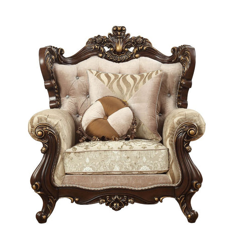 Shalisa Chair with 2 Pillows in Walnut - Ornate Home
