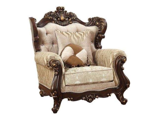 Shalisa Chair with 2 Pillows in Walnut - Ornate Home