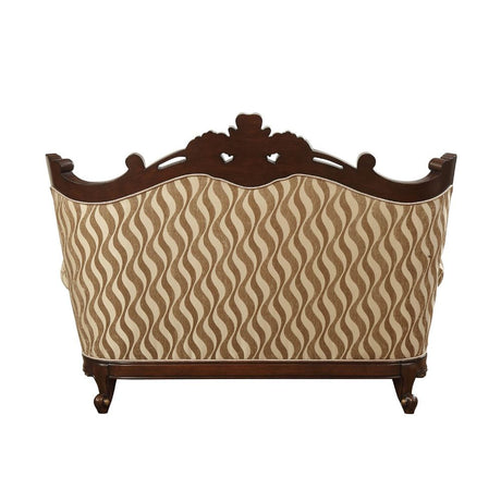 Shalisa Loveseat with 5 Pillows in Walnut - Ornate Home