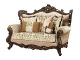 Shalisa Loveseat with 5 Pillows in Walnut - Ornate Home