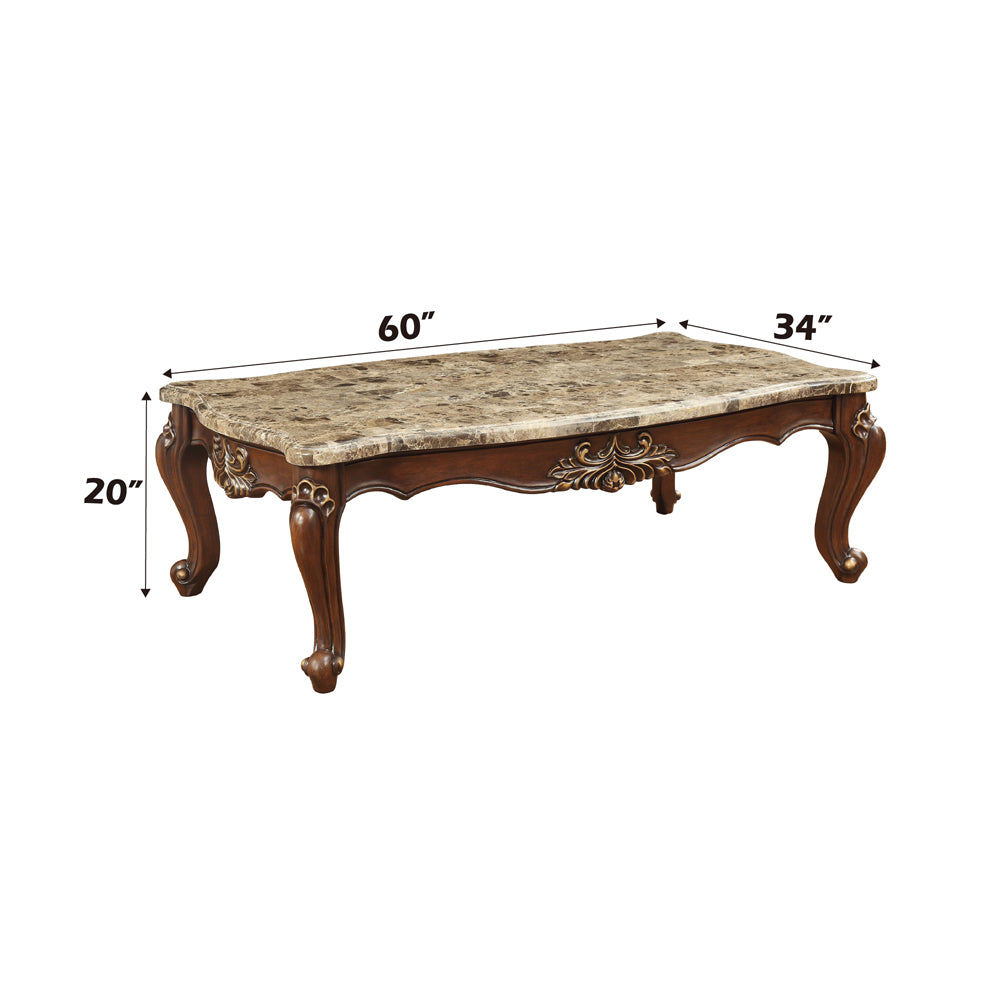 Shalisa Marble & Walnut Coffee Table - Ornate Home