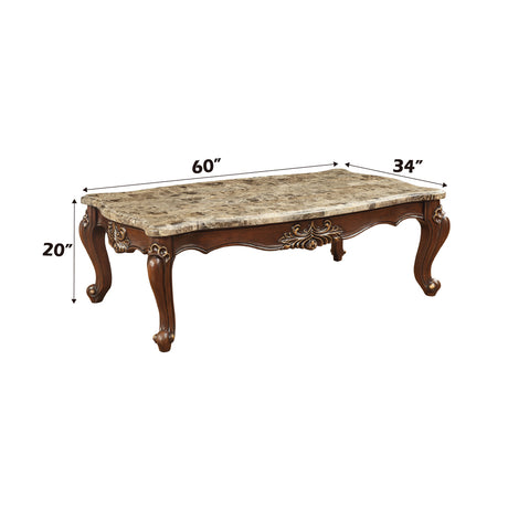 Shalisa Marble & Walnut Coffee Table - Ornate Home