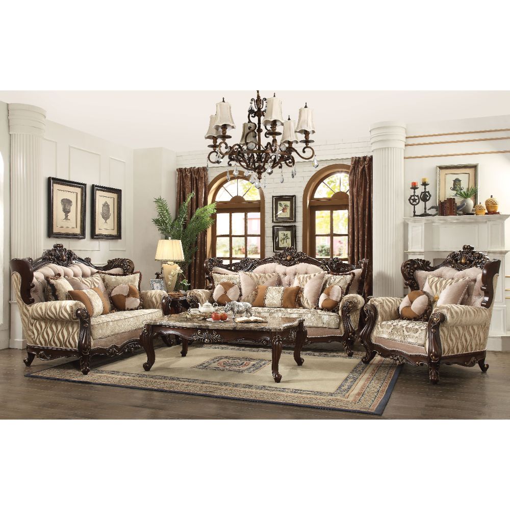 Shalisa Sofa with 7 Pillows in Walnut - Ornate Home