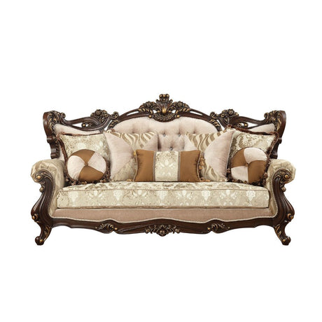 Shalisa Sofa with 7 Pillows in Walnut - Ornate Home