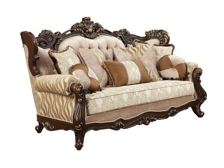 Shalisa Sofa with 7 Pillows in Walnut - Ornate Home