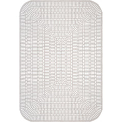 Shape Beige White Abstract Grid Soft Stain Resistant Non Shedding Area Rugs - Ornate Home