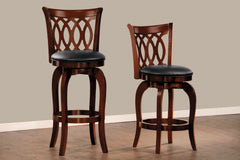 Shapel Dark Cherry Swivel Counter Height Chair (Set of 2) - Ornate Home