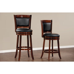Shapel Dark Cherry Swivel Counter Height Chair (Set of 2) - Ornate Home
