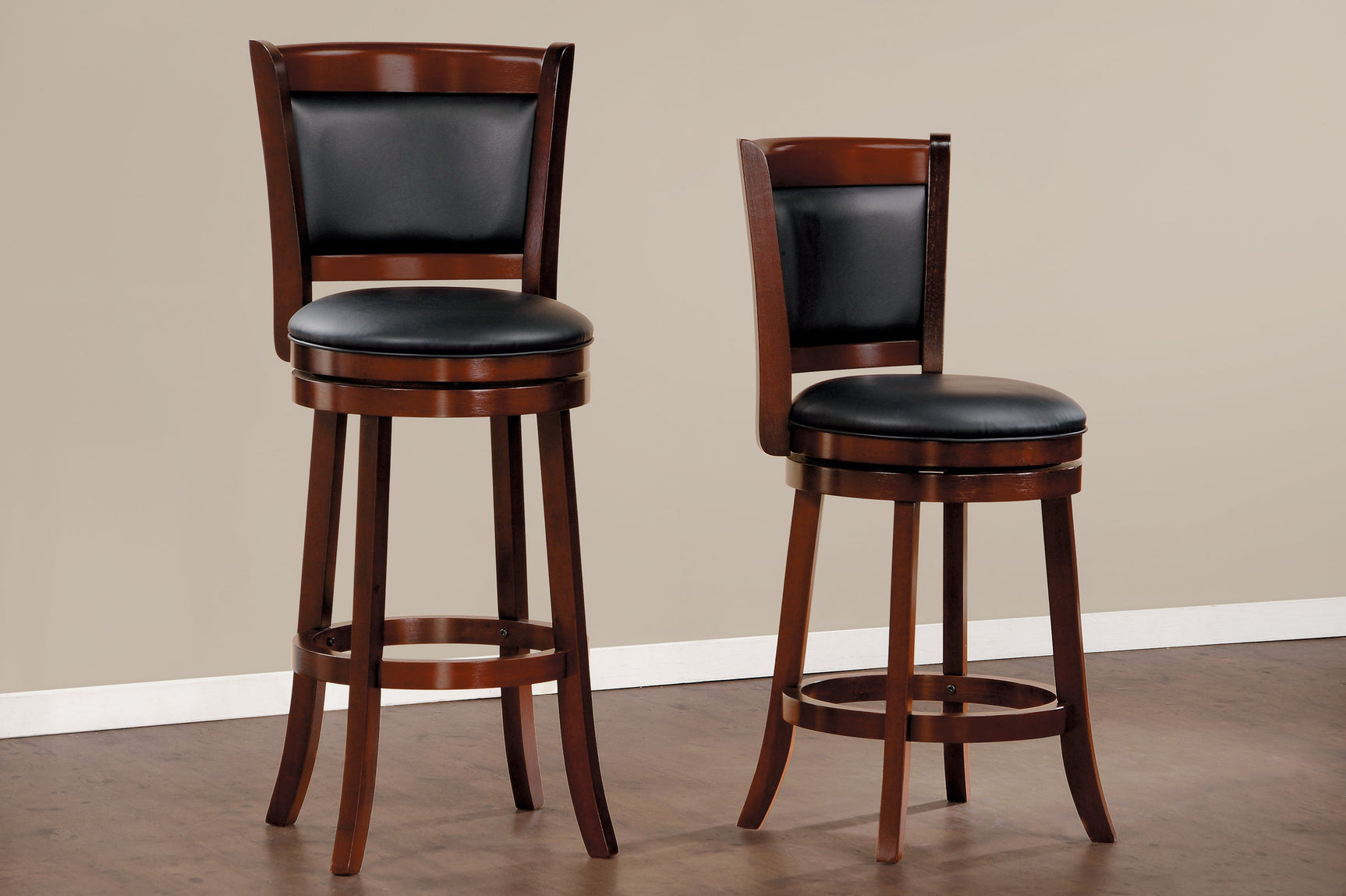 Shapel Dark Cherry Swivel Pub Height Chair (Set of 2) - Ornate Home