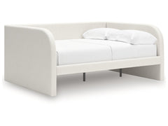 Shapella Tan/White Full Upholstered Day Bed - Ornate Home