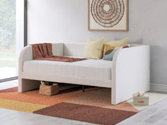 Shapella Tan/White Full Upholstered Day Bed - Ornate Home