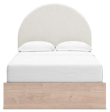 Shapella Tan/White Full Upholstered Panel Bed (Online Special Price) - Ornate Home