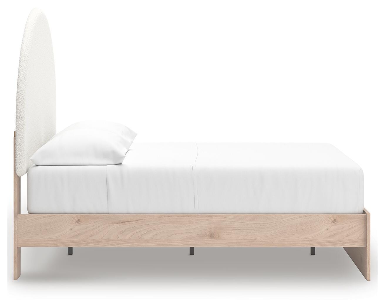 Shapella Tan/White Full Upholstered Panel Bed (Online Special Price) - Ornate Home