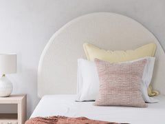 Shapella Tan/White Full Upholstered Panel Bed - Ornate Home
