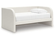 Shapella Tan/White Twin Upholstered Day Bed - Ornate Home