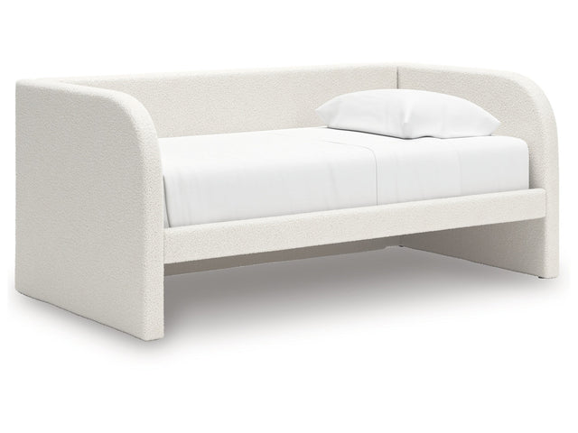 Shapella Tan/White Twin Upholstered Day Bed - Ornate Home