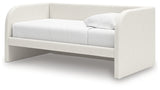 Shapella Tan/White Twin Upholstered Day Bed - Ornate Home