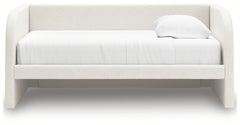 Shapella Tan/White Twin Upholstered Day Bed - Ornate Home