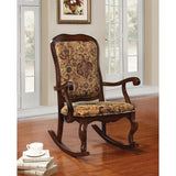 Sharan Fabric & Cherry Rocking Chair - Ornate Home