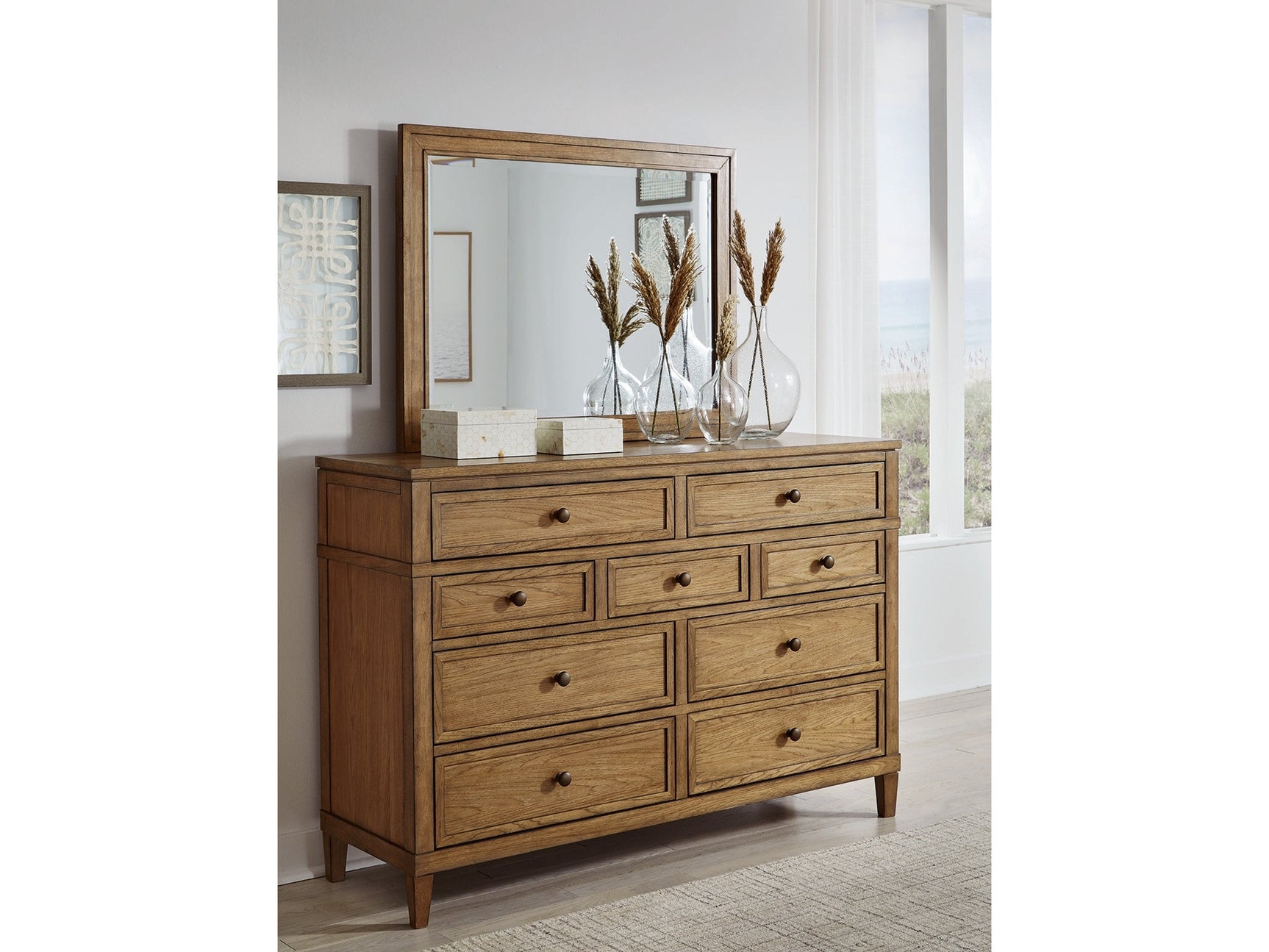 Sharlance Brown Dresser and Mirror - Ornate Home