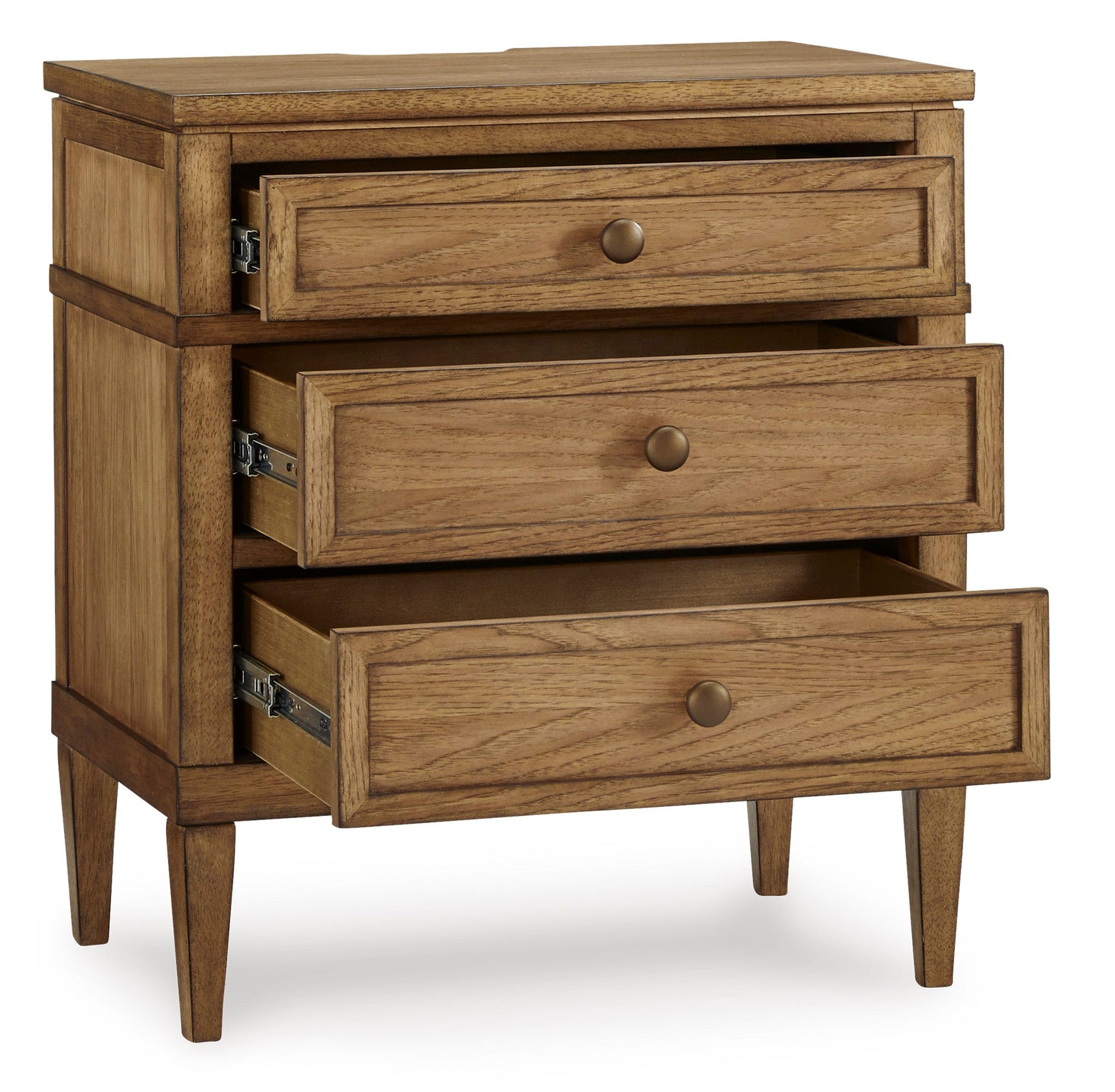 Sharlance Brown Three Drawer Nightstand (Online Special Price) - Ornate Home