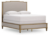Sharlance Green/Brown Queen Upholstered Panel Bed, Dresser and Mirror (Online Special Price) - Ornate Home