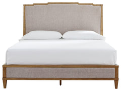 Sharlance Light Brown King Upholstered Panel Bed - Ornate Home