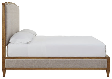 Sharlance Light Brown King Upholstered Panel Bed - Ornate Home