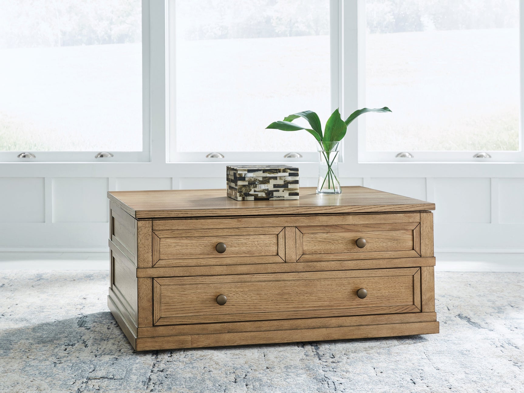 Sharlance Light Brown Lift-Top Coffee Table (Online Special Price) - Ornate Home