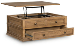 Sharlance Light Brown Lift-Top Coffee Table - Ornate Home