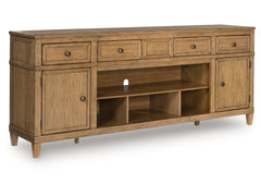 Sharlance Light Brown XL TV Stand w/Fireplace Option - Ornate Home