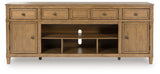Sharlance Light Brown XL TV Stand w/Fireplace Option - Ornate Home