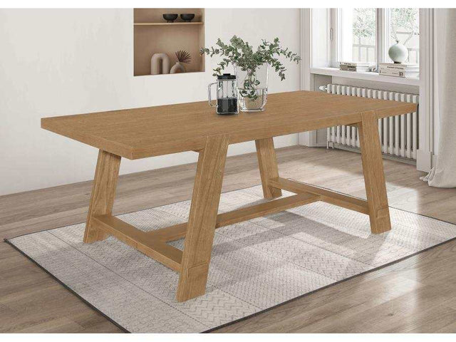 Sharon Brown Rectangular Trestle Base Dining Table - Ornate Home
